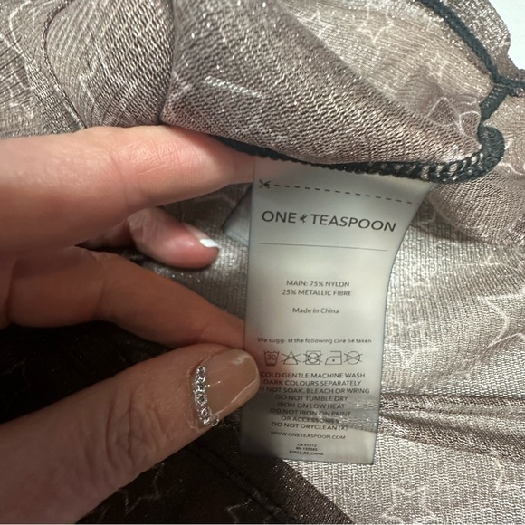 LAST CHANCE NWT One Teaspoon x Free People Mesh Sensory Star Metallic Tee s - Picture 10 of 12
